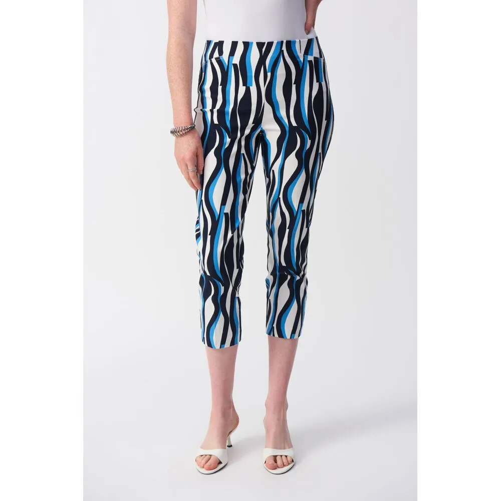 7/8 Slim fit broek van Joseph Ribkoff met verticaal dessin