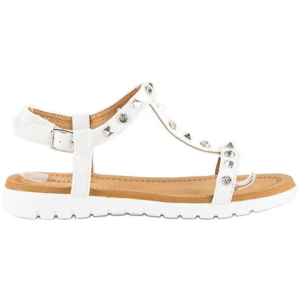 Bestelle Comfortabele platte sandalen wit
