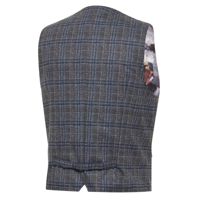 Blue Industry Gilet, grijs blauw geruit