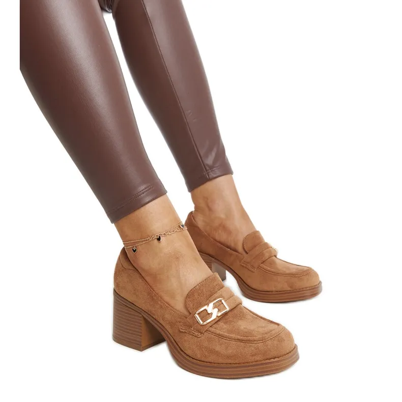 Bruine Aludra pumps met hoge hakken