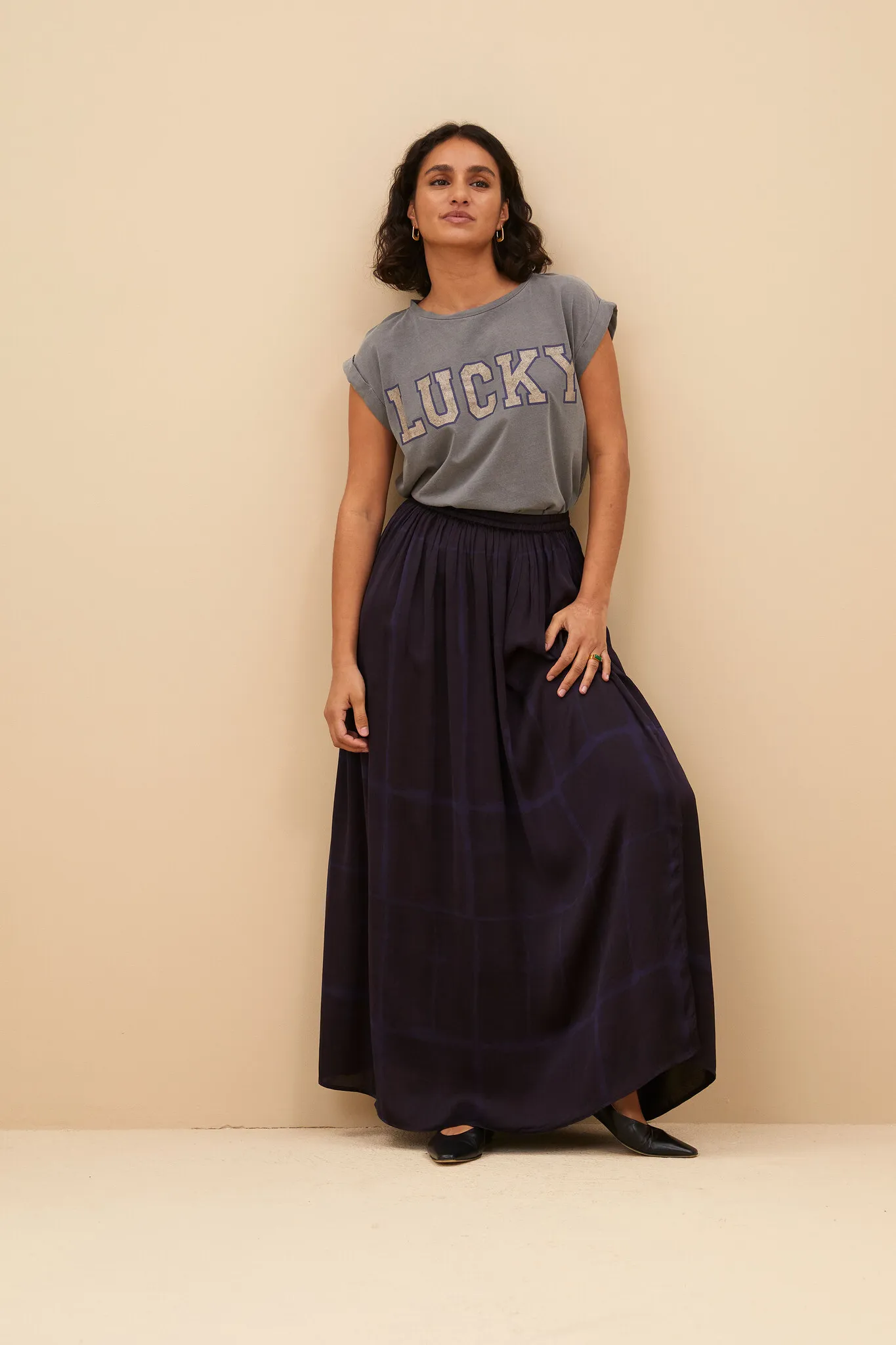 BY BAR thelma lucky top charoal