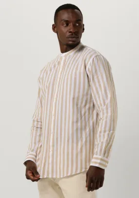 camel selected homme casual overhemd slhslimnew-linen shirt ls band w