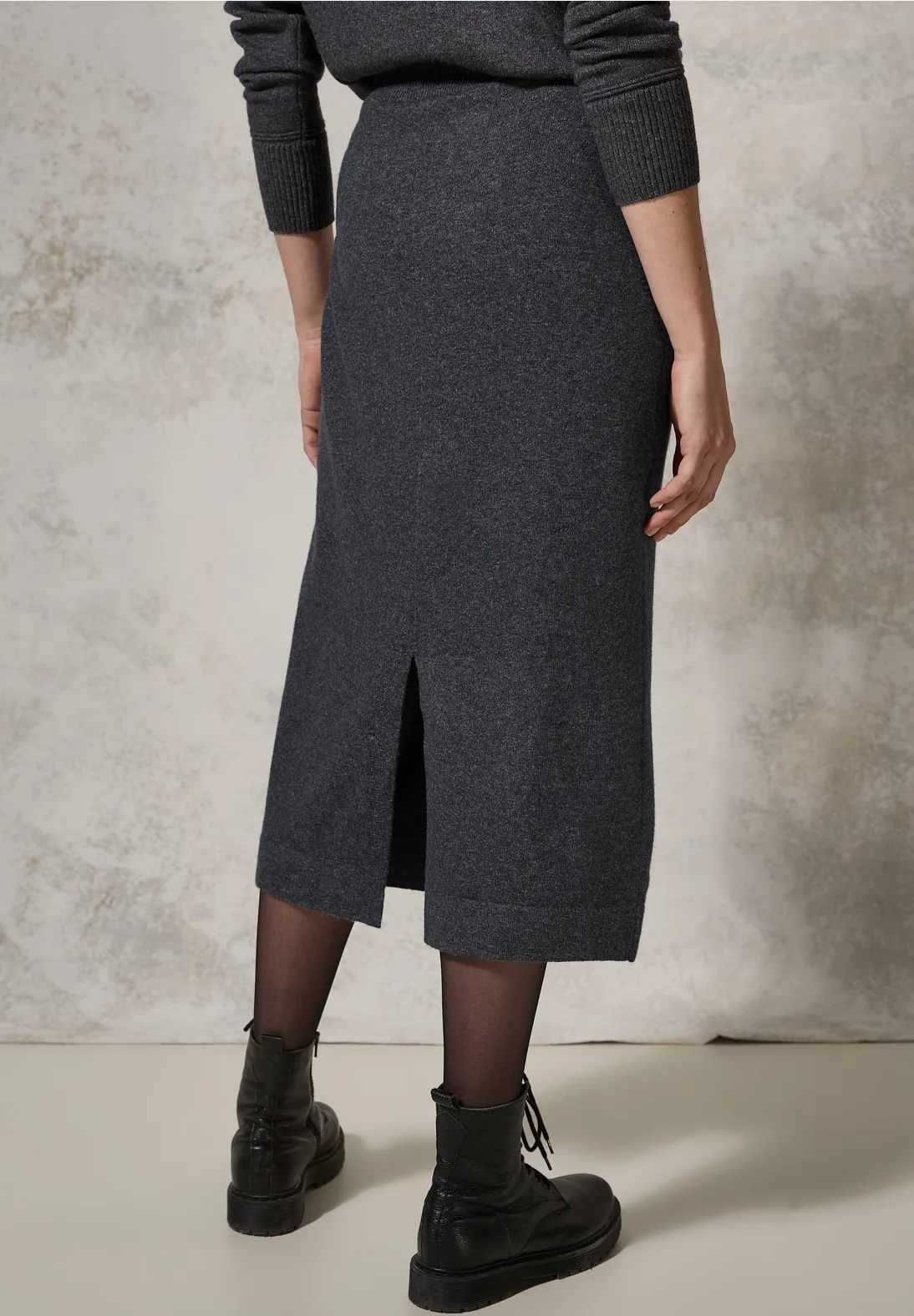 CECIL ROK COSY MIDI SKIRT  15943 CHARCOAL GREY MELANGE
