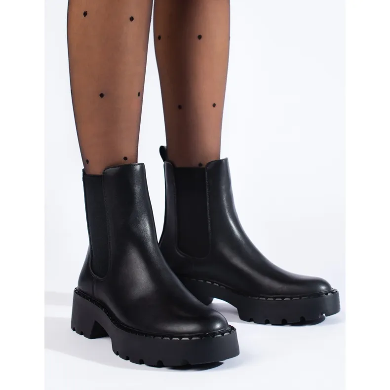 Chelsea boots op het Sergio Leone platform zwart