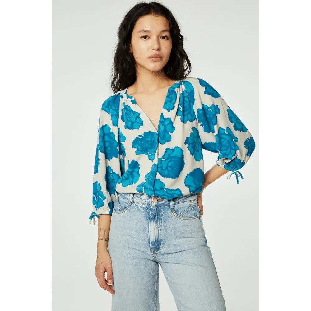 COOPER  BLOUSE VAN FABIENNE CHAPOT MET ROZEN PRINT 