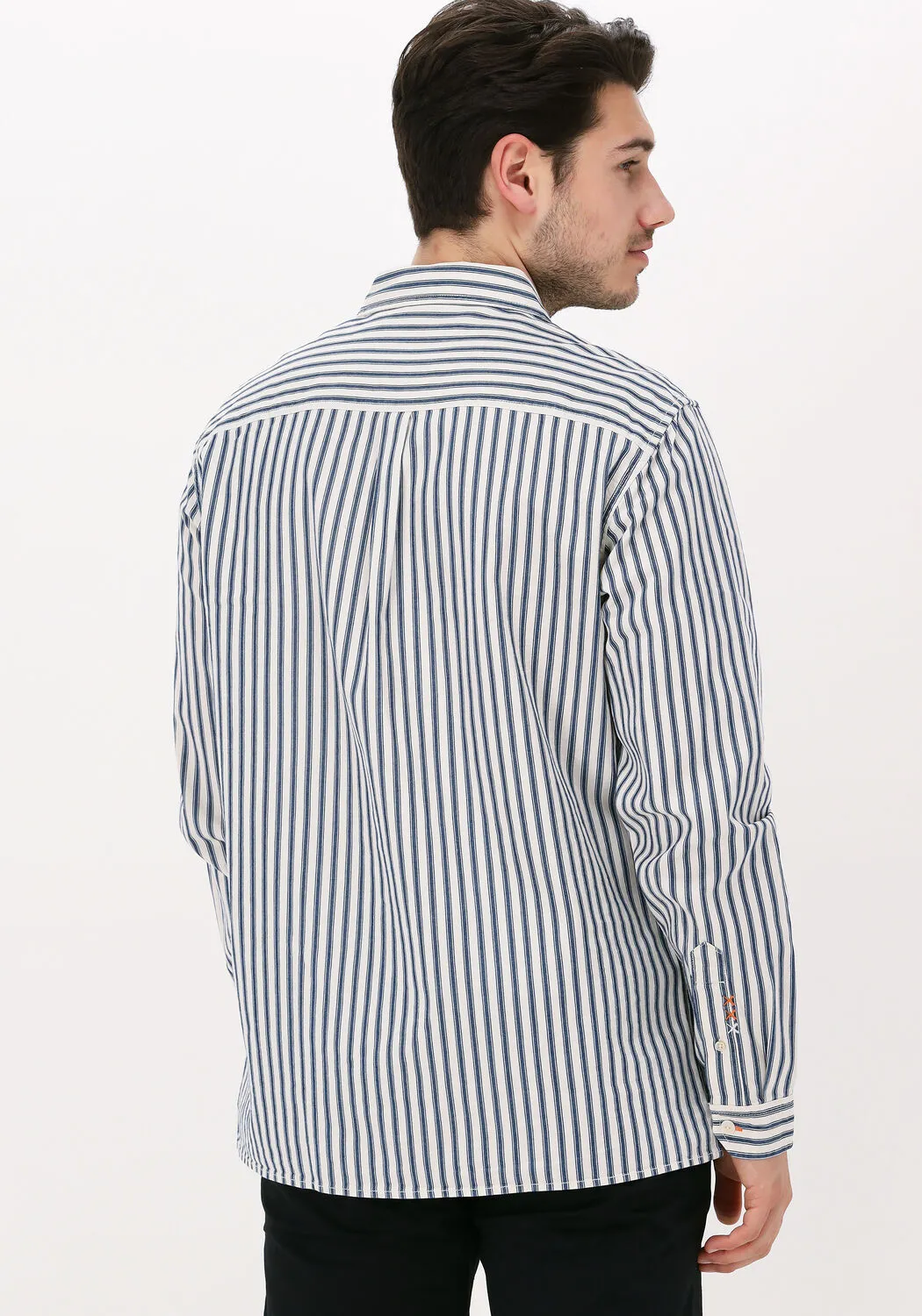 DONKERBLAUWE SCOTCH & SODA CASUAL OVERHEMD INDIGO STRIPED 2POCKET REGULA