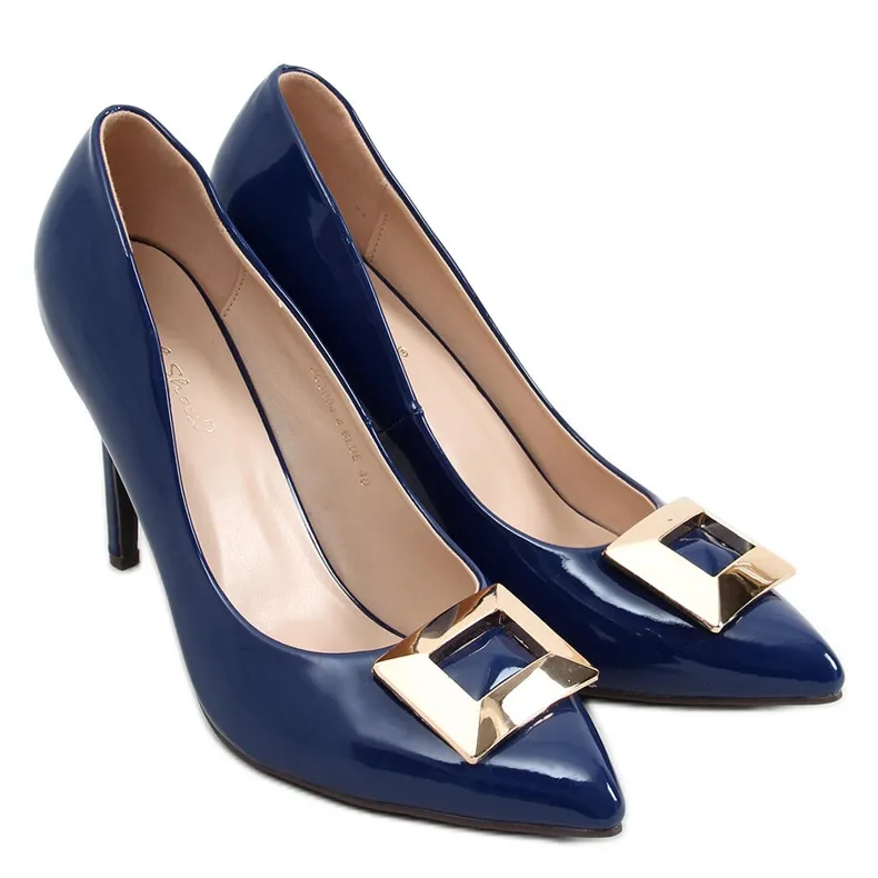 Gelakt hoge hakken Margaret Blue marineblauw