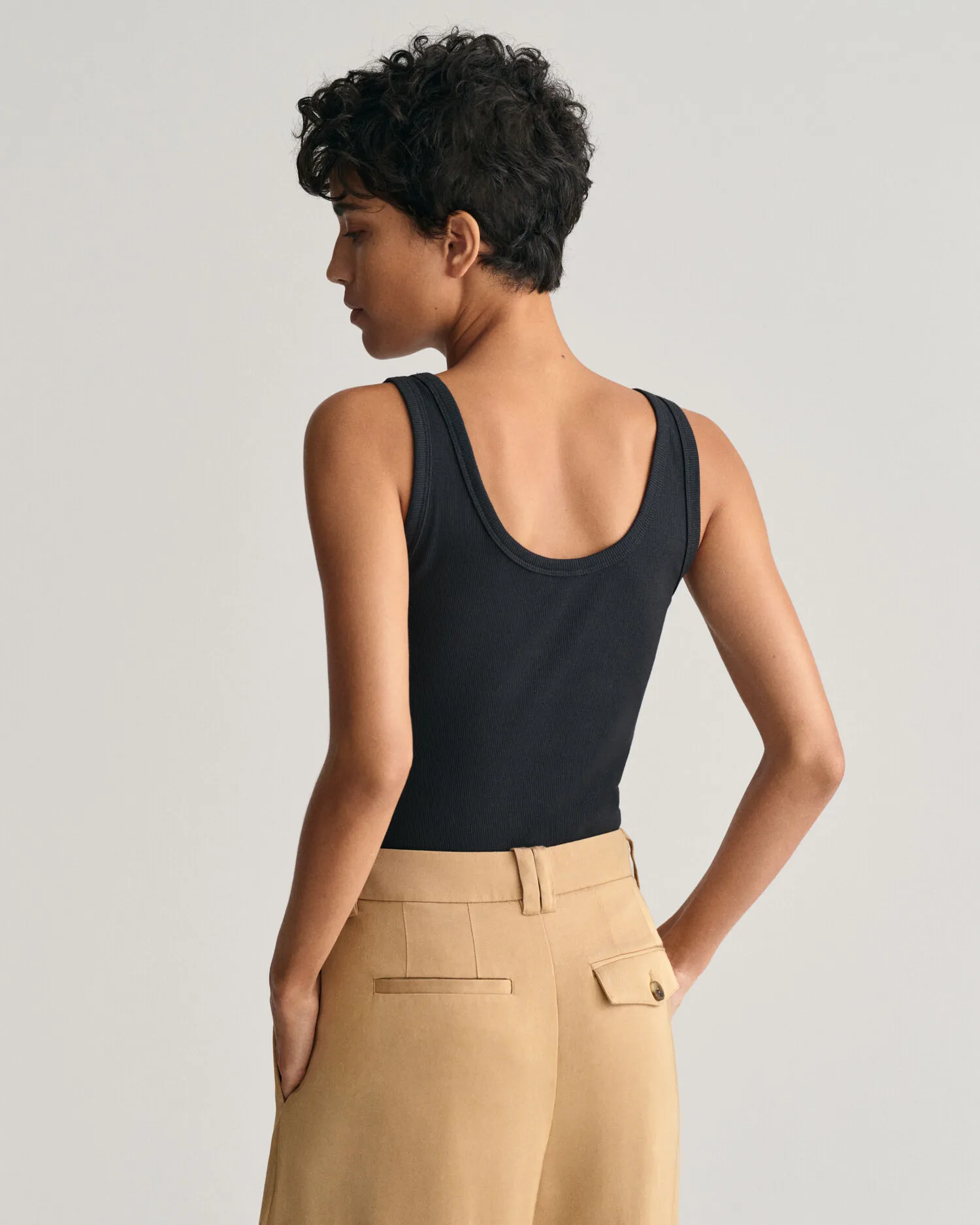 Geribde tanktop