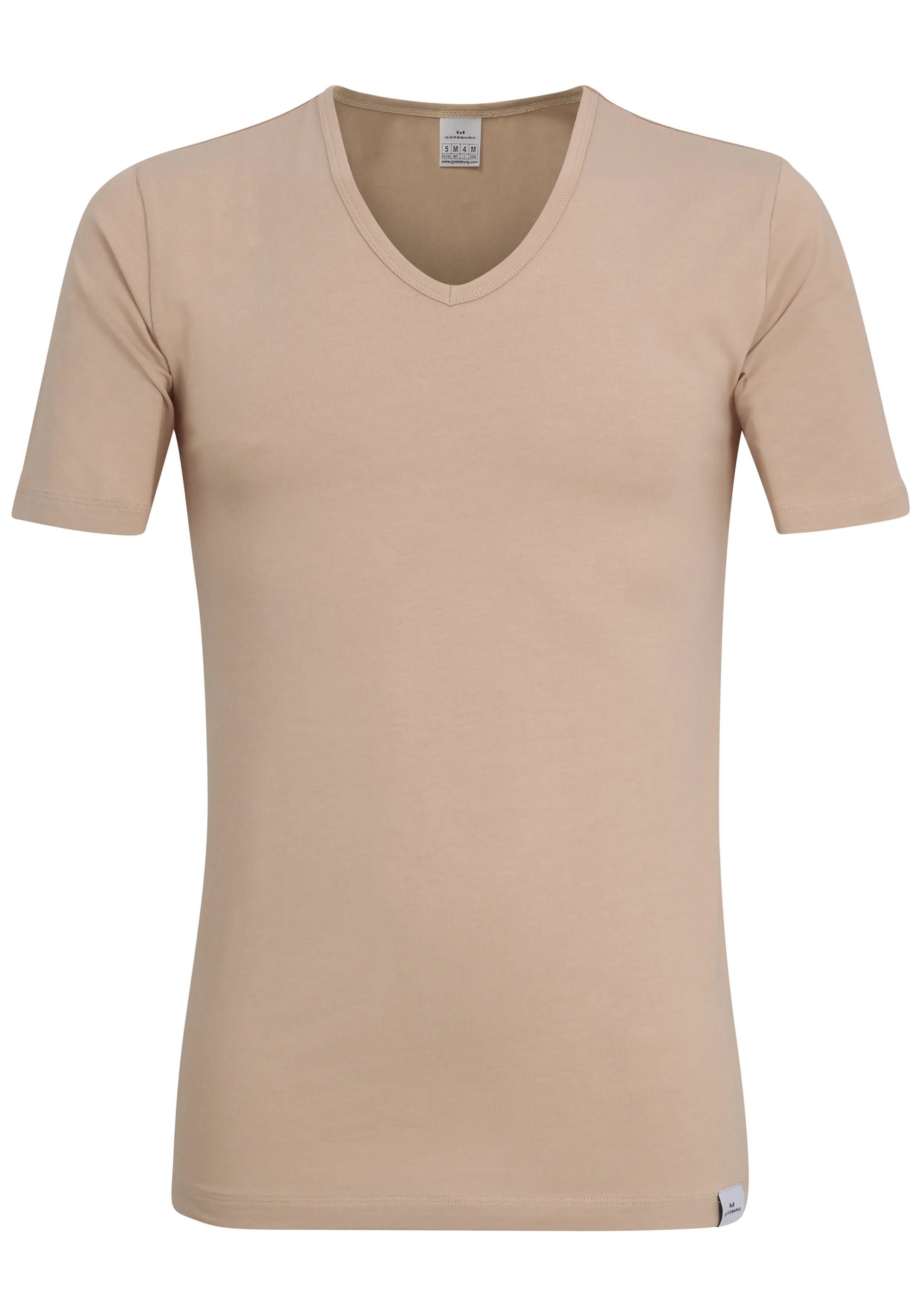 GOTZBURG HEREN TSHIRT SLIM FIT VHALS 95/5 (1PACK), STRETCH ONDERSHIRT, HUIDSKLEUR