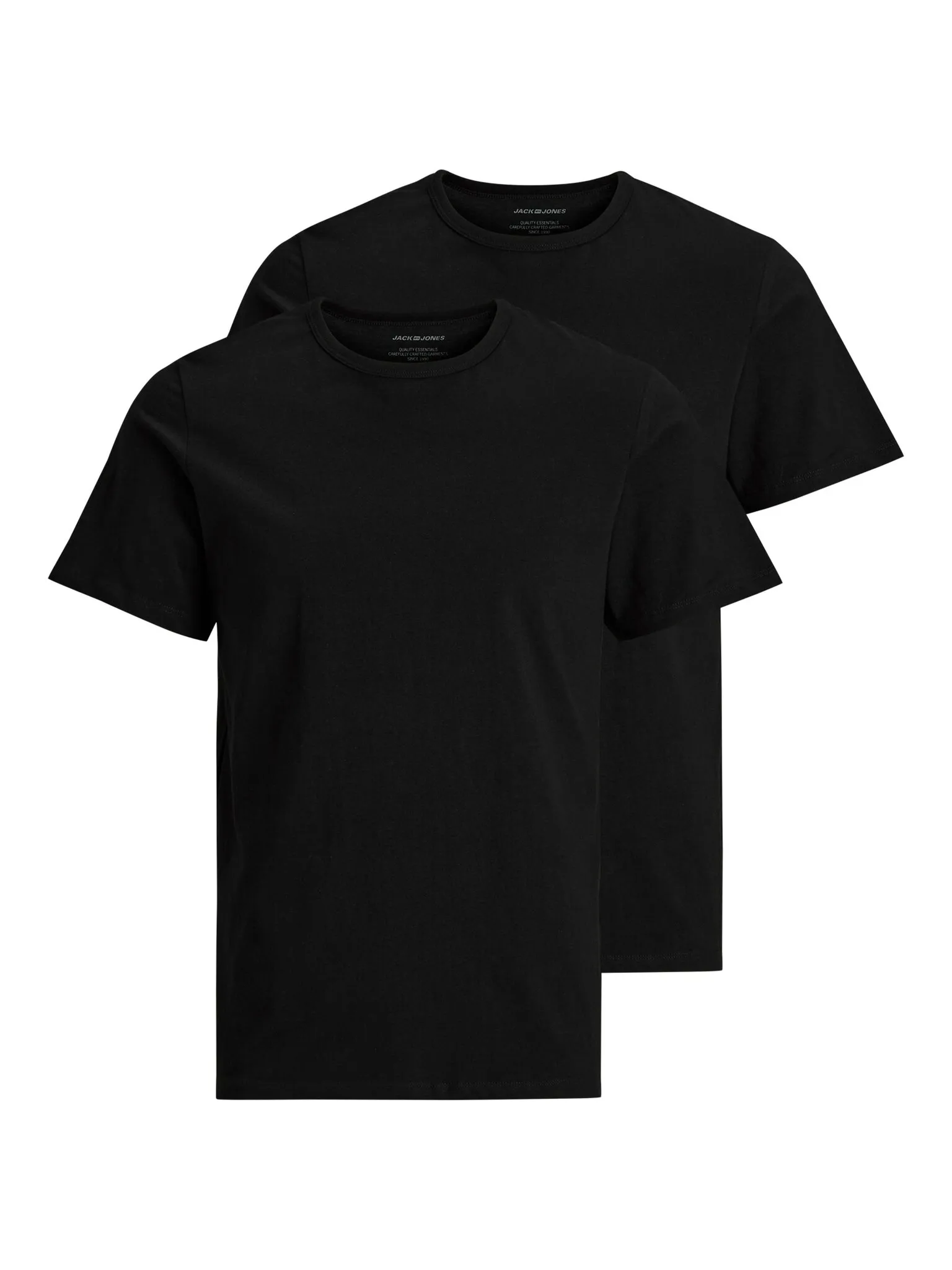 JACK & JONES ONDERSHIRT HEREN RONDE HALS ZWART 2PACK
