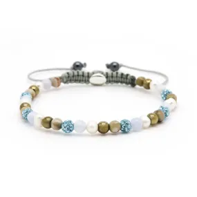Karma Armband Spiral Blue Daisy Blue Crystal