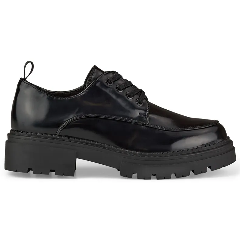 La.Fi Zwart gelakte veterschoenen