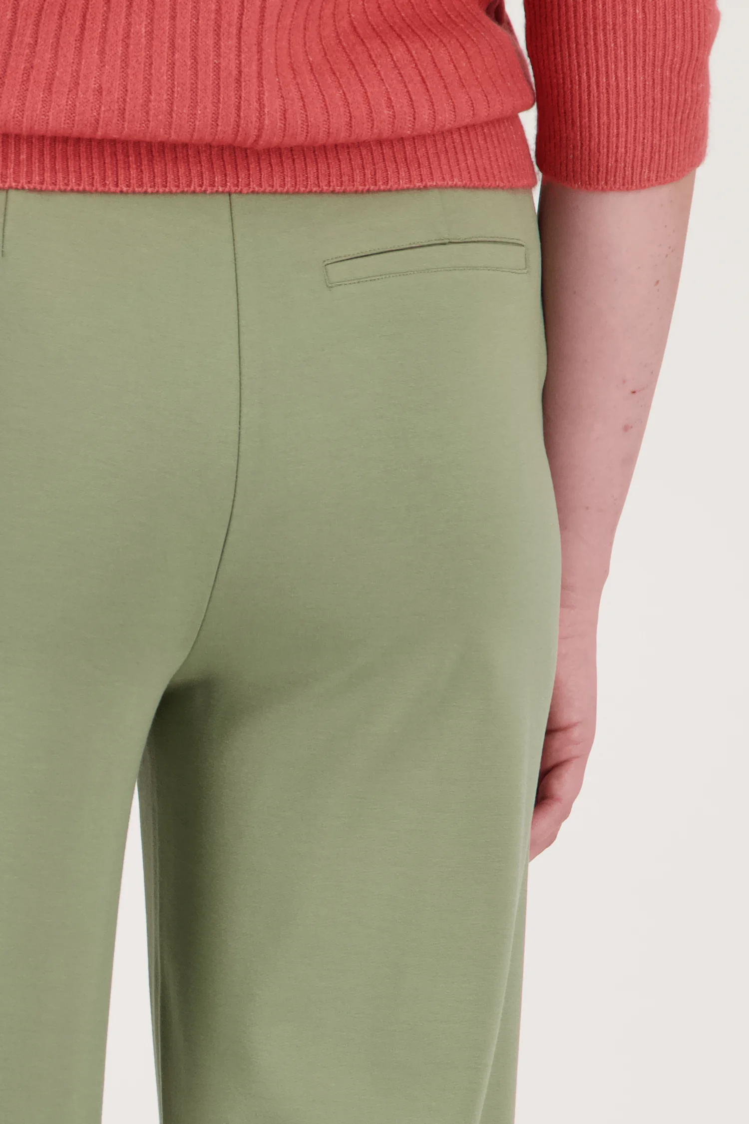 LIBELLE OLIJFGROENE WIJDE BROEK  7/8 LENGTE