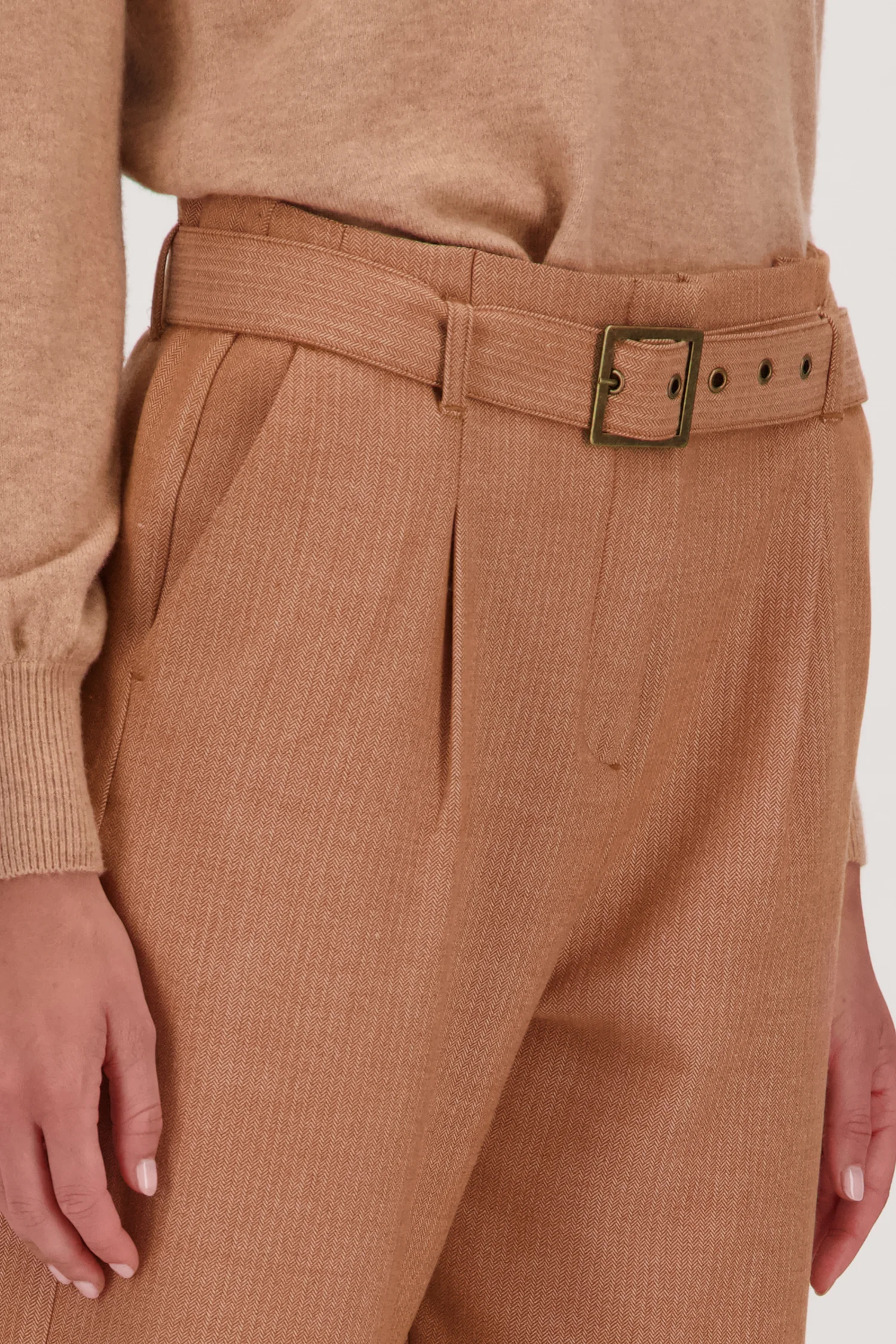 LIBELLE ORANJEBRUINE WIJDE BROEK