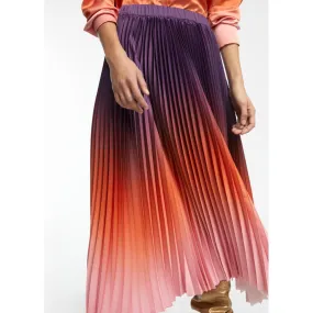   Lola Casademunt Geplooide Midi Rok Met Kleurverloop Oranje