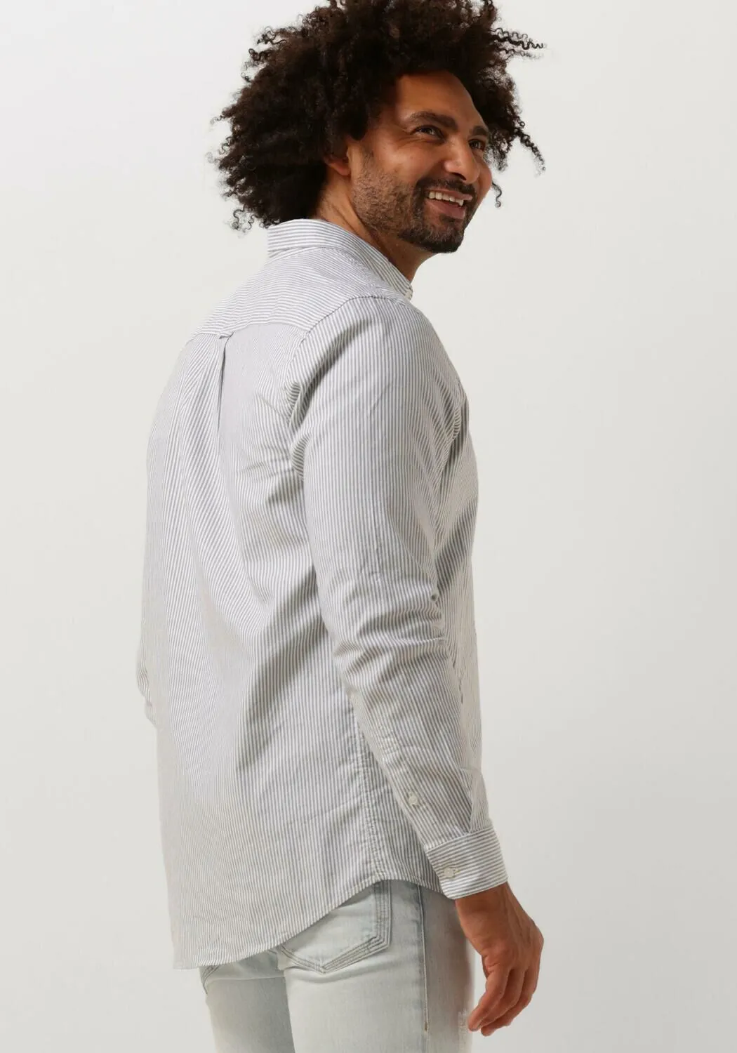 olijf scotch & soda casual overhemd essential oxford stripe shirt