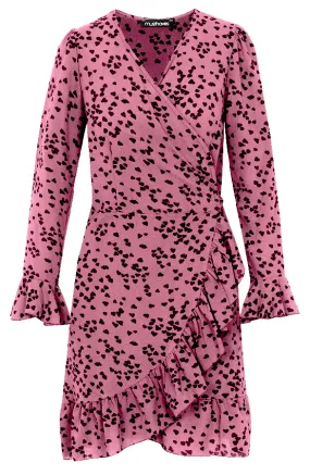 Overslag Jurk Hartjes Oud Roze