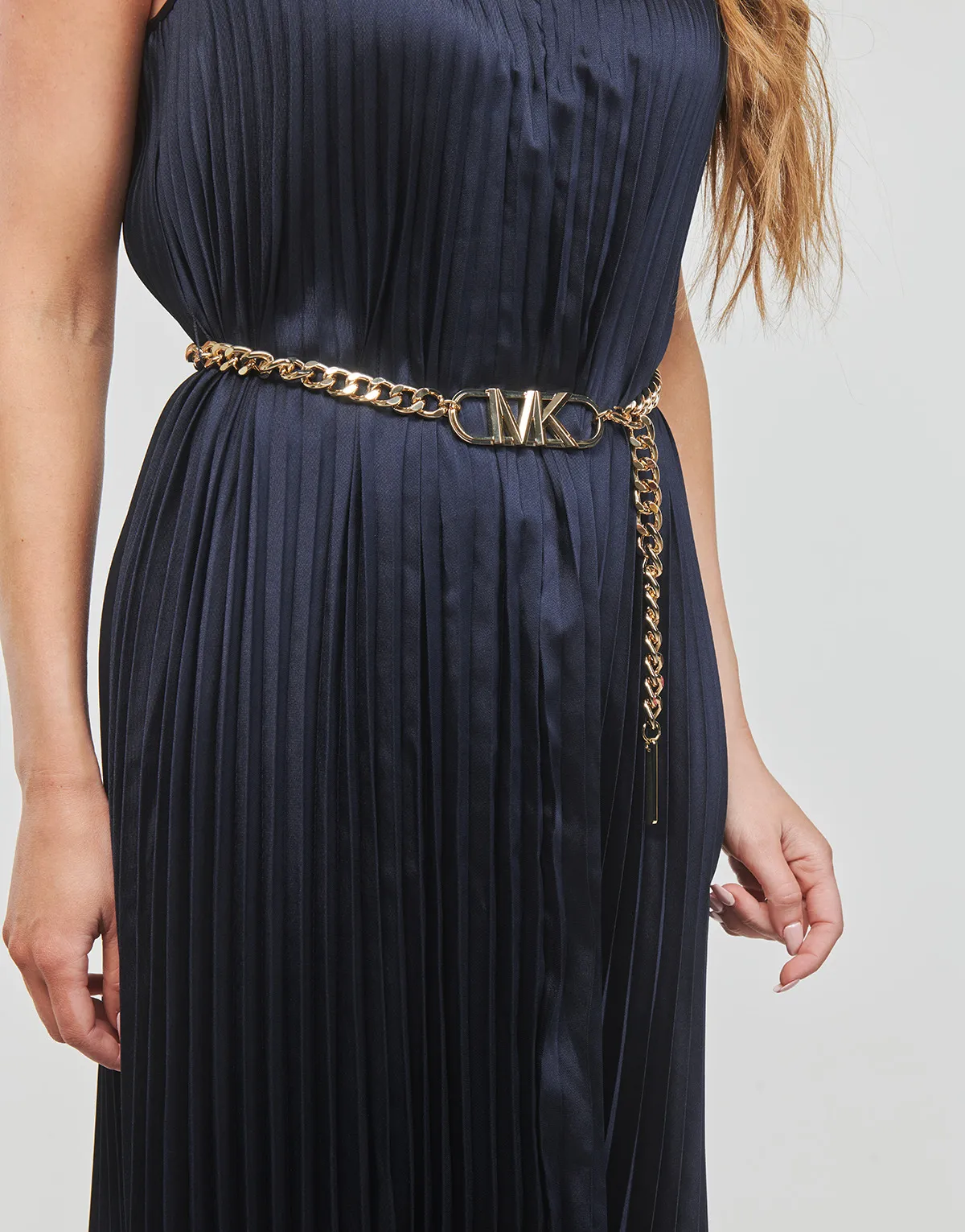 PLEATED SLIP MIDI DRESS