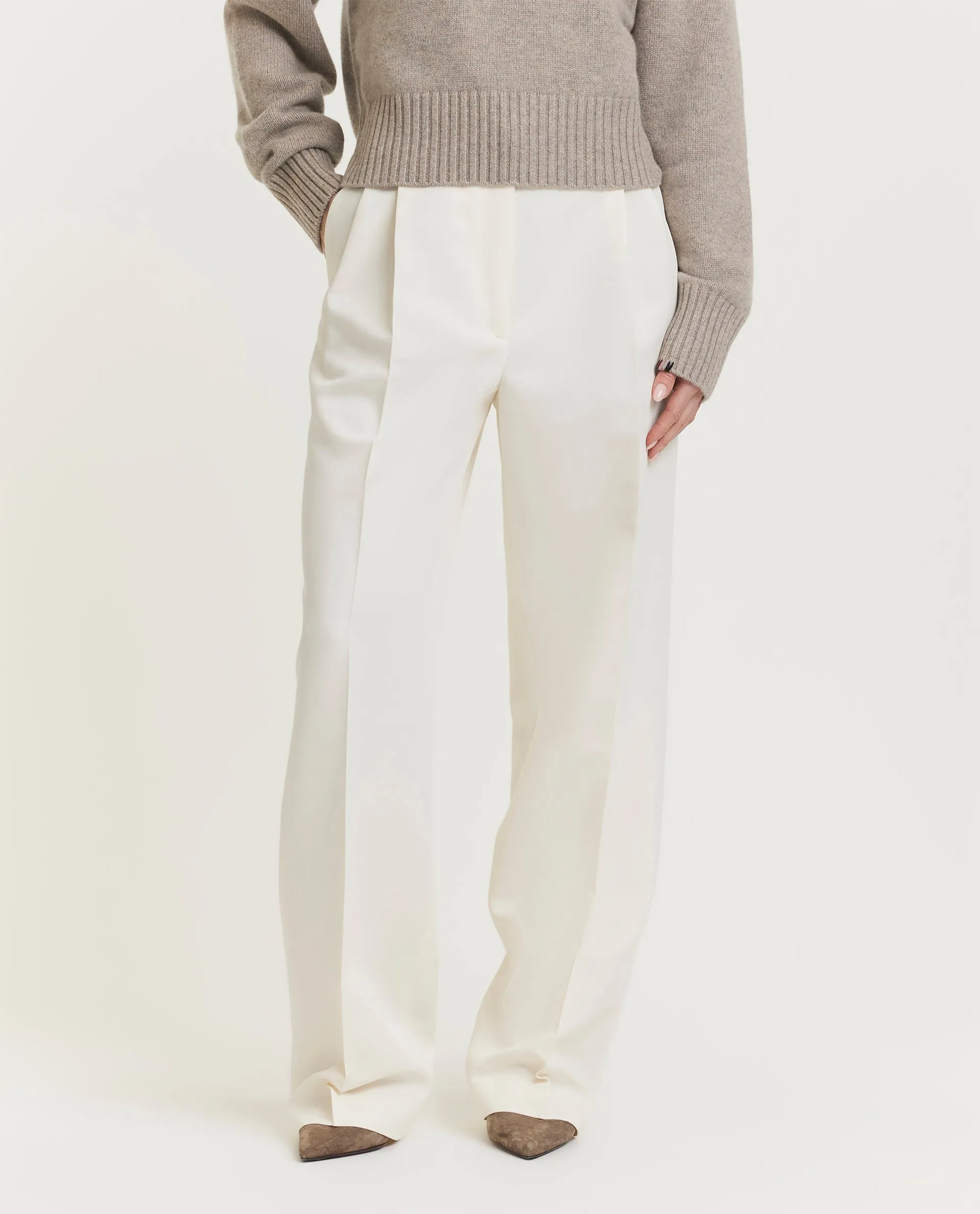 Róhe Broek met hoge taille