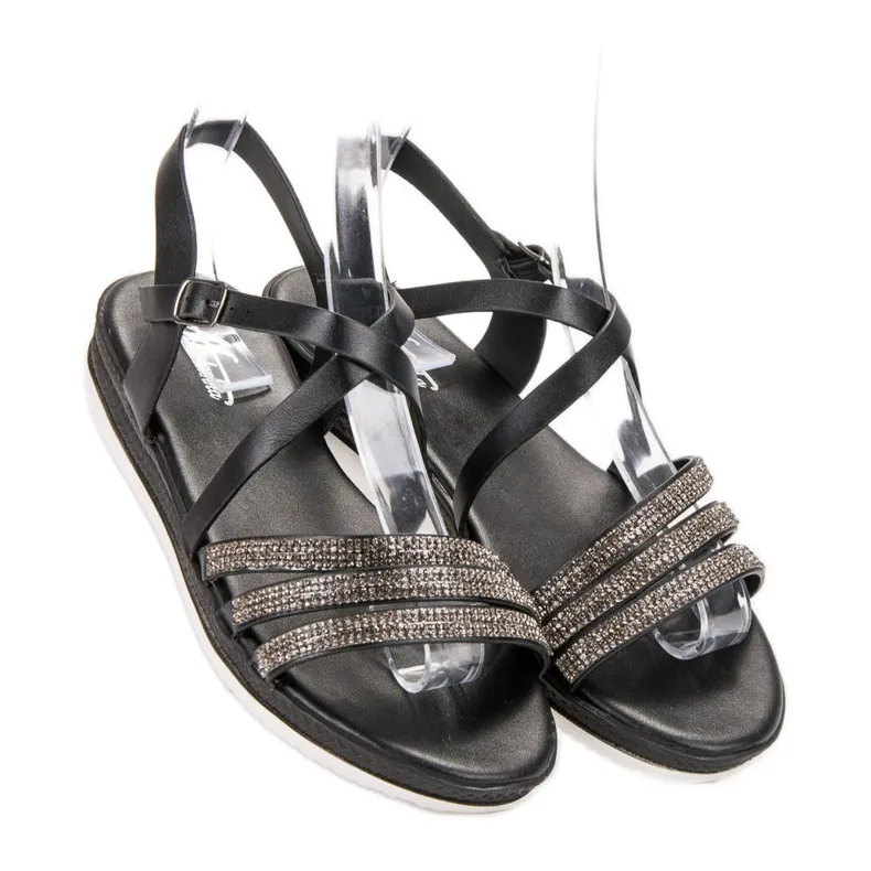 SHELOVET Comfortabele zwarte sandalen