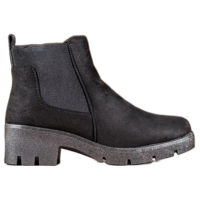 SHELOVET Zwarte Chelsea Boots Op Het Platform