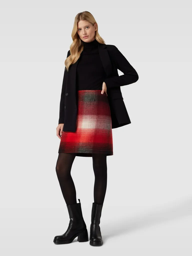 S.OLIVER RED LABEL MINIROK MET GLENCHECKMOTIEF IN ROOD
