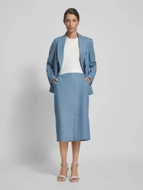 Stefanel Midi-rok in denimlook in lichtblauw gemêleerd