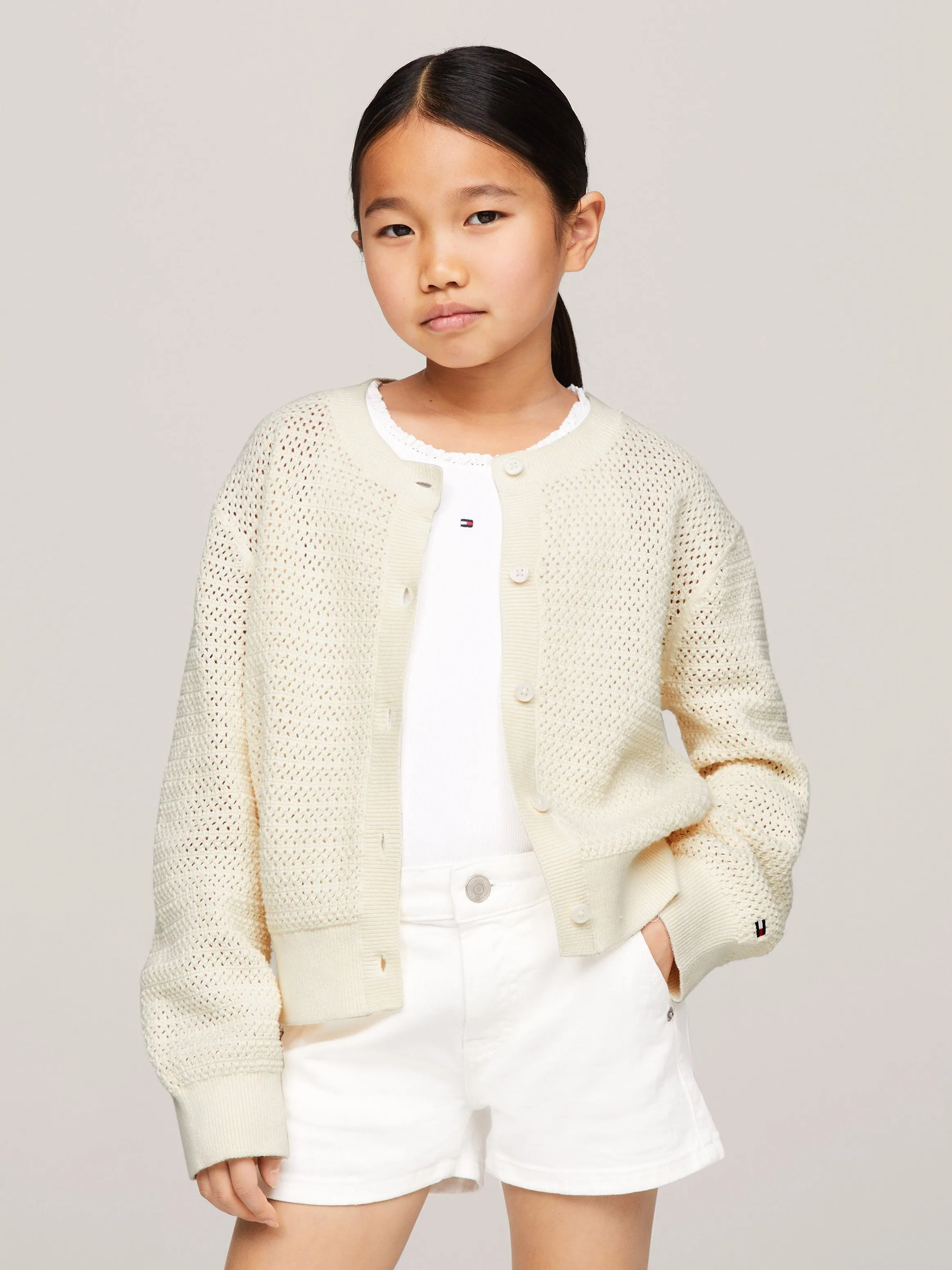 Tommy Hilfiger Vest CROCHET CARDIGAN Kinderen tot 16 jaar