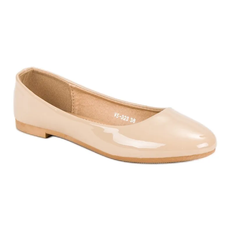 Top Shoes Gelakte ballerina's bruin