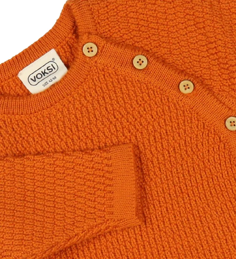 VOKSI CARDIGAN  WOL  WARM ORANJE