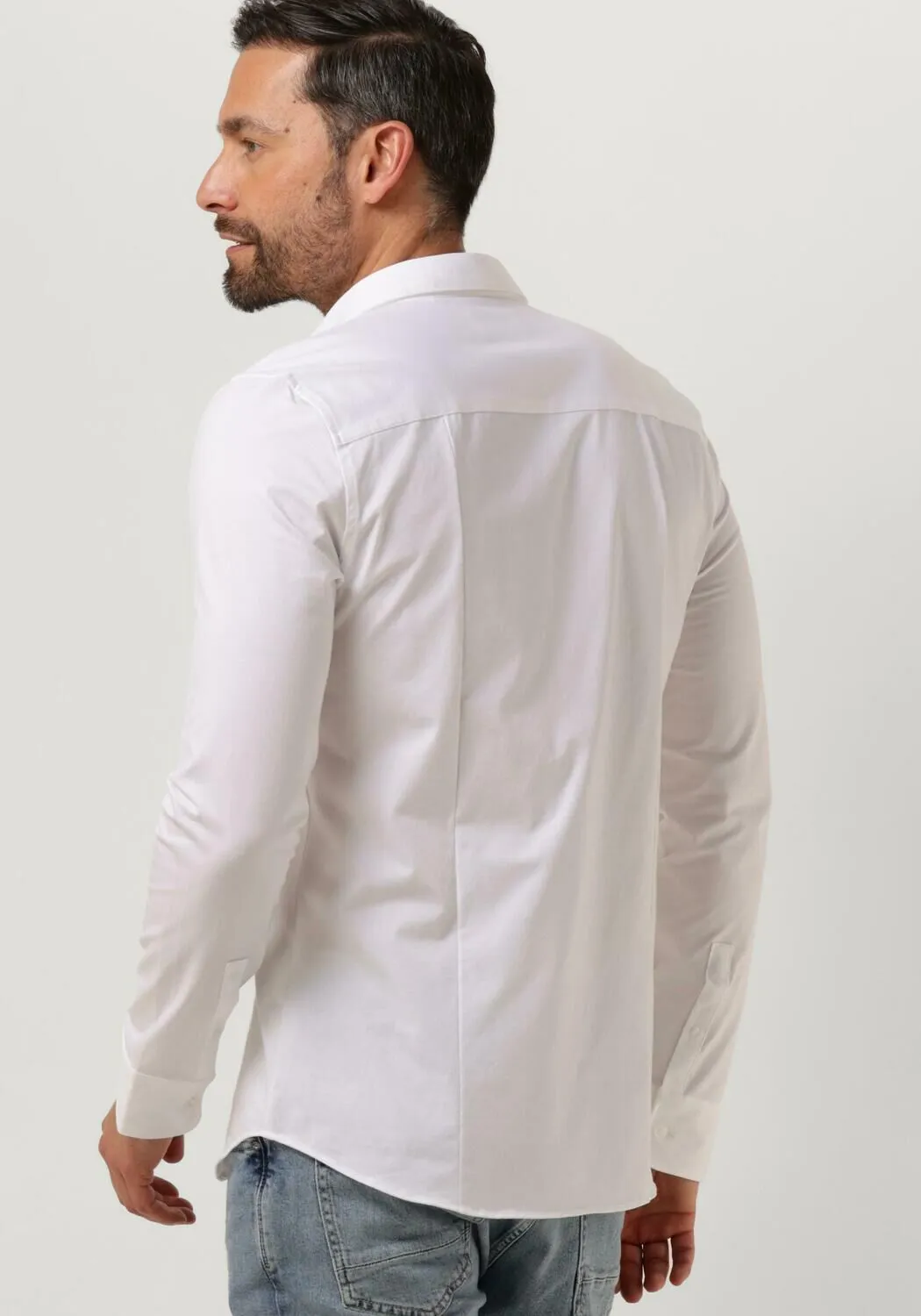 witte pure path casual overhemd jersey basis shirt