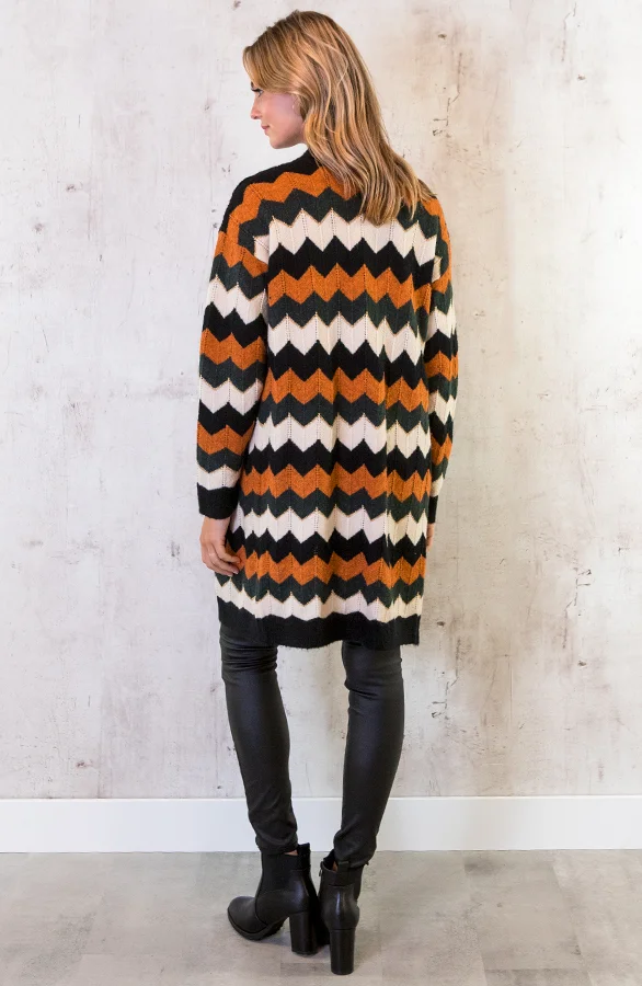 Zigzag Cardigan Zwart