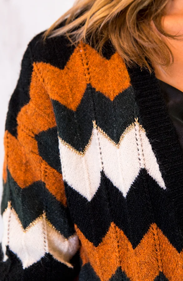 Zigzag Cardigan Zwart