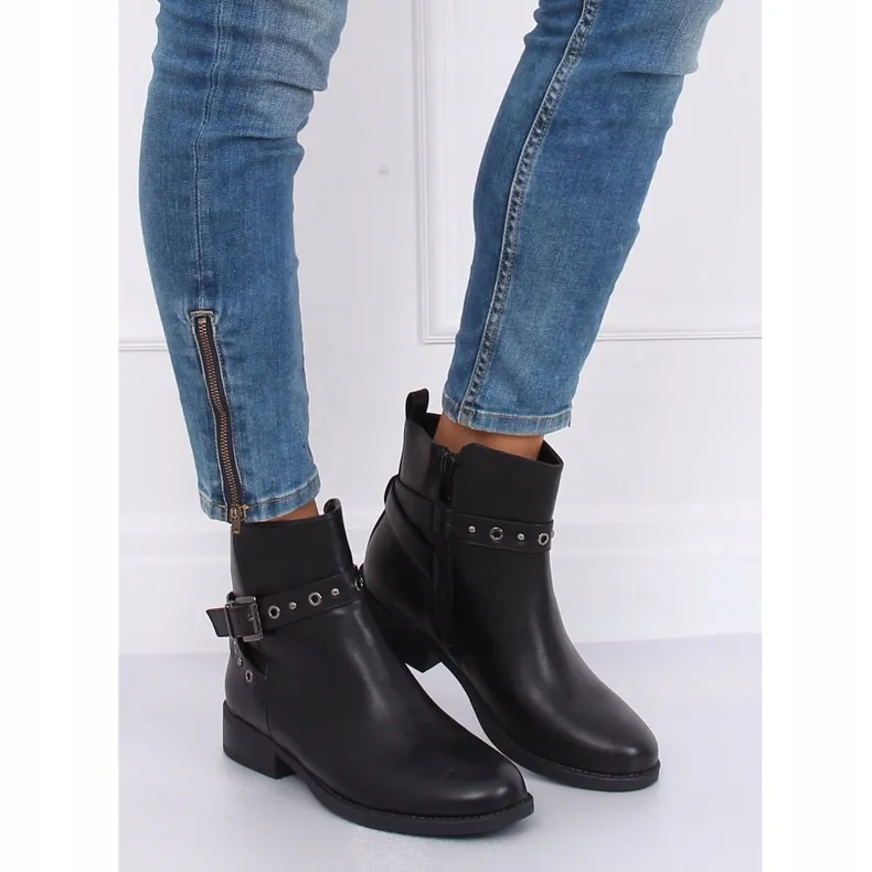 ZWARTE CHELSEA BOOTS VOOR DAMES KL578 ZWART