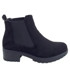 Zwarte Chelsea boots voor dames XJ-61 Zwart