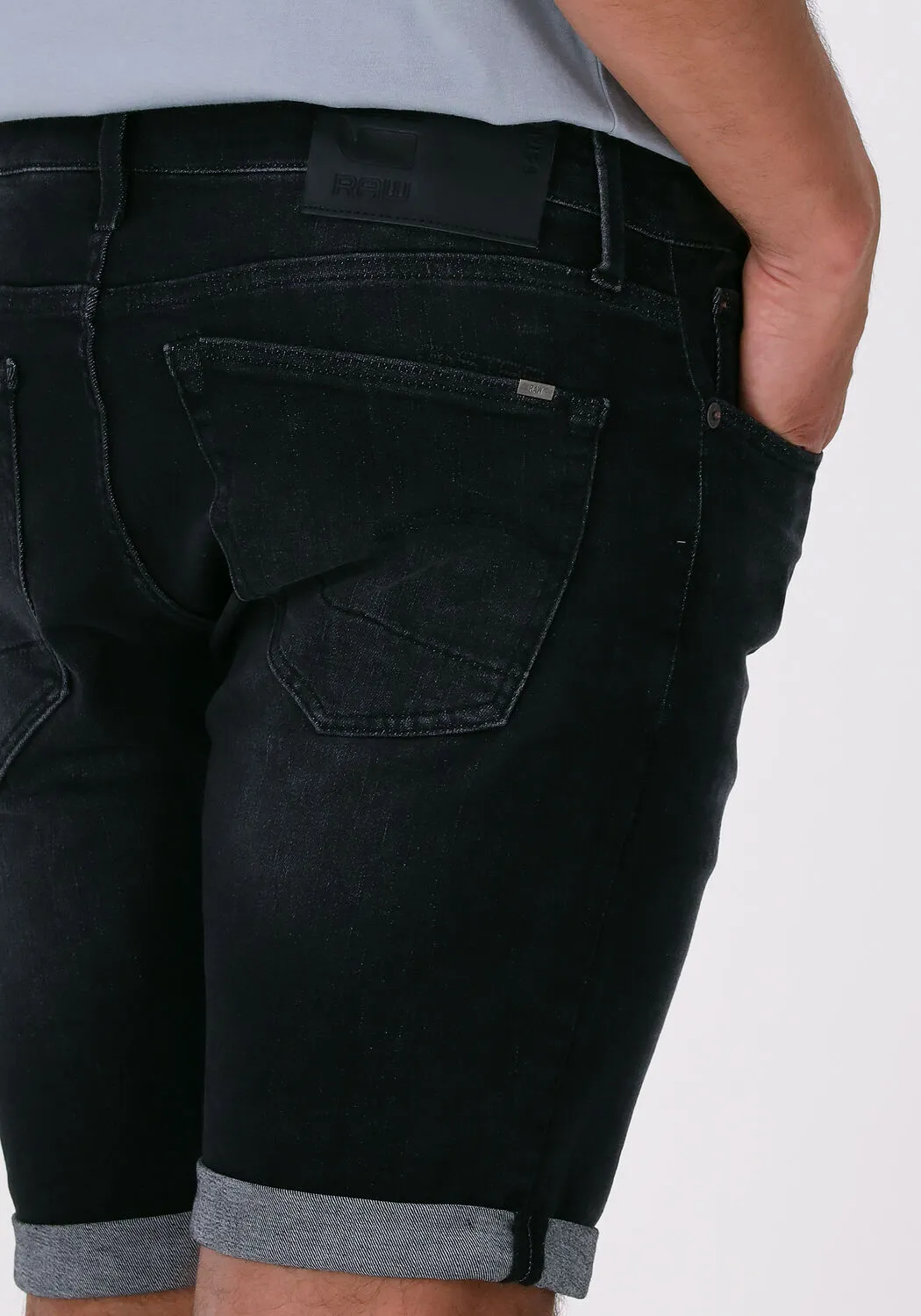 ZWARTE GSTAR RAW KORTE BROEK 3301 SLIM SHORT