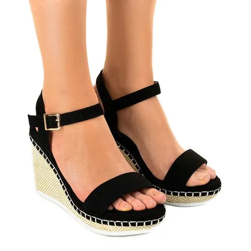 ZWARTE SLEEHAK SANDALEN U6291