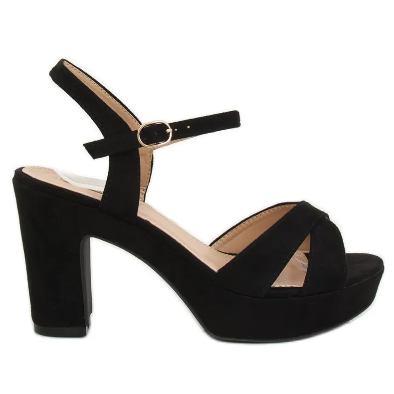 Zwarte zwarte sandalen JC15017 Zwart